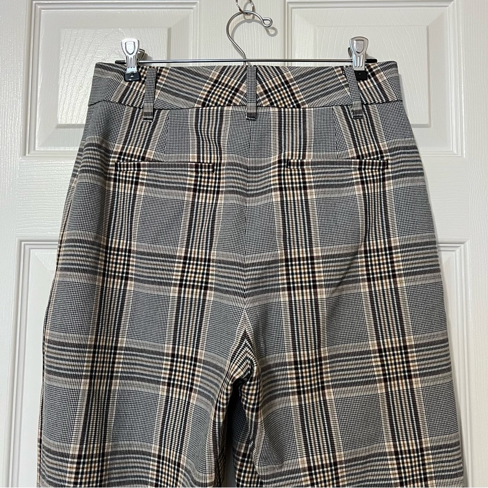 Aritzia Wilfred High-Waisted Tie Front Jallade Trouser Pants Check Plaid - Sz 6 - Picture 8 of 16